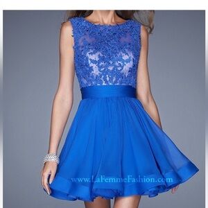 La Femme Style 20429 Dress - Electric Blue, Size 12